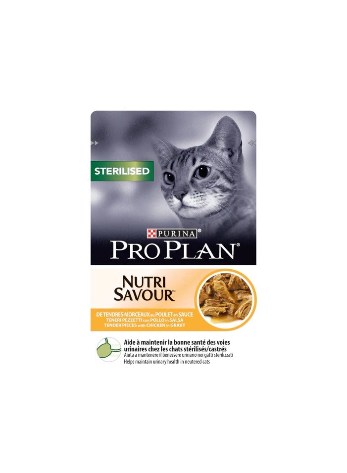 Purina Pro Plan Sterilised Adult Wet Cat Food with Chicken Grilled in Gravy, 26 x 85g