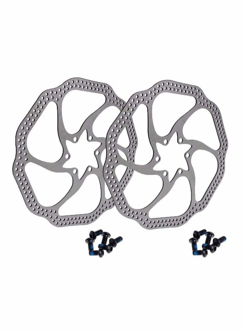 16cm Disc Bike Brake Rotor with 6 Bolts Stainless Steel Bicycle Rotors Fit Training Wheels for Road Bike Mountain Bike MTB BMX Floating Diso Rotors