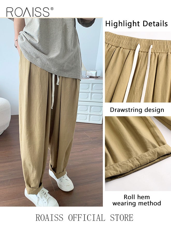 Women High Waisted Wide Leg Pants with Loose Fit High Waisted Design Casual Workwear Trousers with Skin Friendly Fabric Fashionable and Versatile Suitable for Work and School