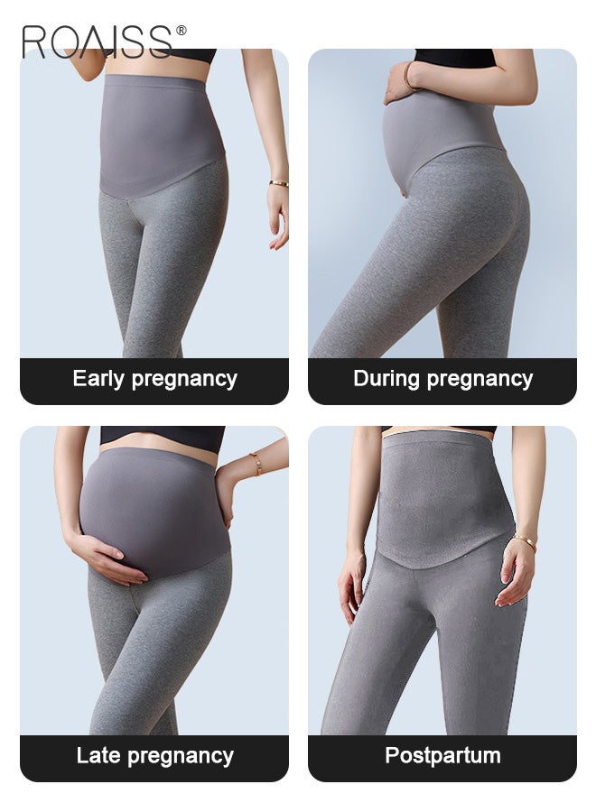 Plus Size Maternity Support Pants Maternity Leggings with Belly Support Relieve Waist Pressure Comfortable and Skin Friendly Fabric with Stretch and Non-Constricting