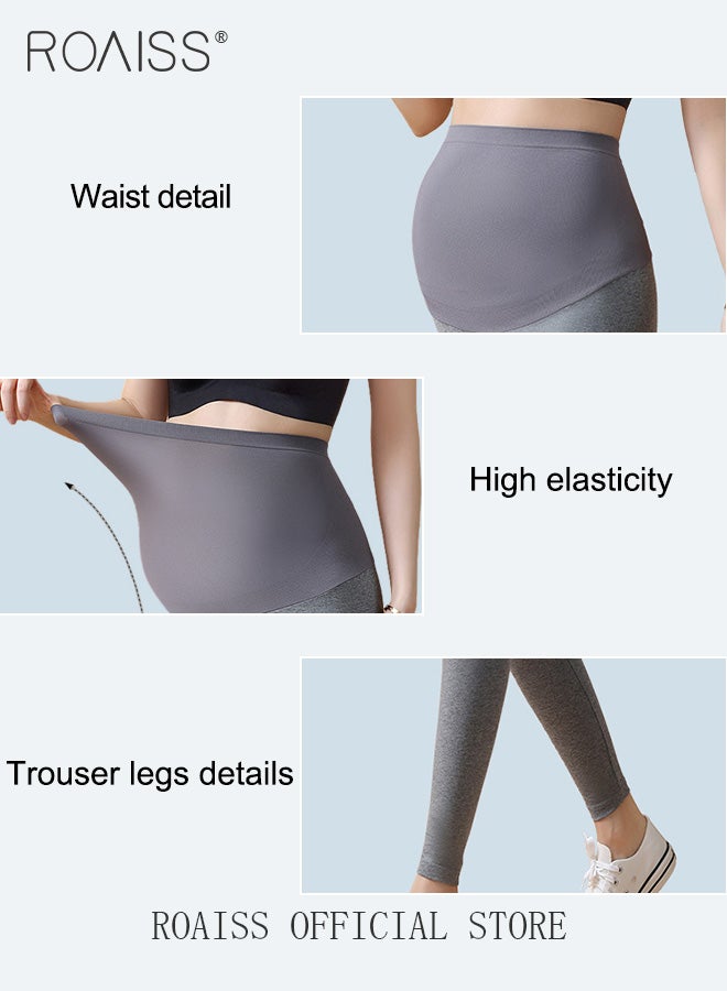 Plus Size Maternity Support Pants Maternity Leggings with Belly Support Relieve Waist Pressure Comfortable and Skin Friendly Fabric with Stretch and Non-Constricting
