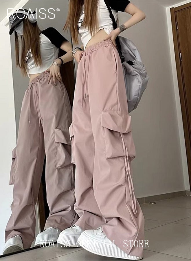 Women Utility Pants with Loose Fit Wide Leg Trousers for Women Solid Color Design with Flowy Belt Accessories Casual and Lengthening Pants for Women High Waisted and Relaxed Style