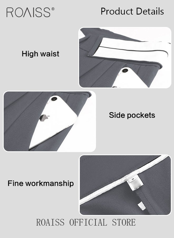 Women Drapey Suit Pants Casual Wide Leg Trousers with Loose Fit Flared Hem Design for a Slimming Look Straight Leg Pants Flatter All Body Types Suitable for Work and School