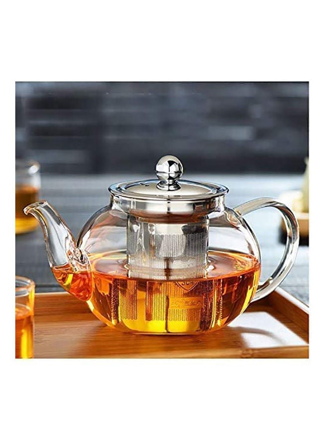Borosilicate Glass Teapot With Heat Resistant Stainless Steel Infuser Tea Pot 1500 ml