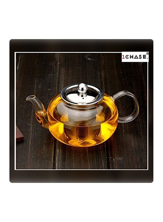 Borosilicate Glass Teapot With Heat Resistant Stainless Steel Infuser Tea Pot 1500 ml