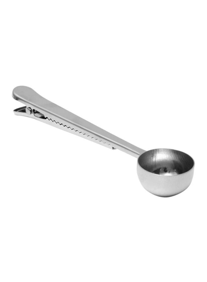 Stainless Steel Coffee Spoon With Clip Silver 18x4x4cm