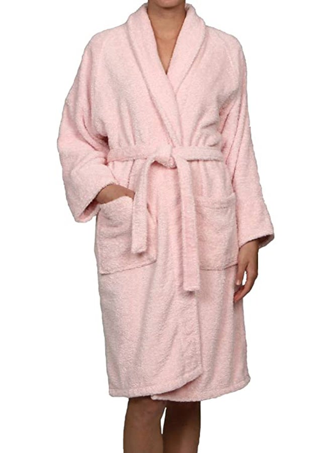 Cotton Bath Robe With Pocket Pink 2XL
