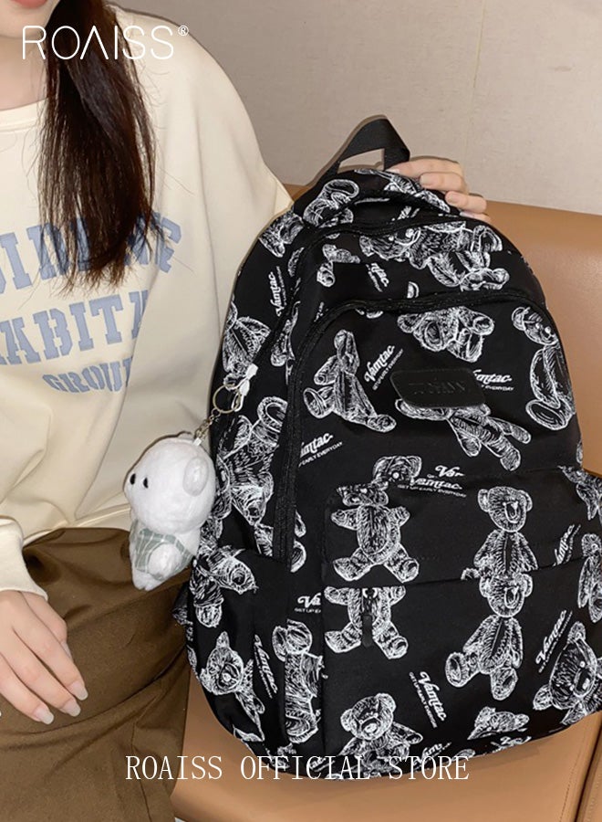 Unisex Multifunctional Backpack Large Capacity with Multiple Pockets for Organized Storage Scientifically Divided Compartments Trendy and Stylish Pattern Print Suitable for Work School or Short Trips