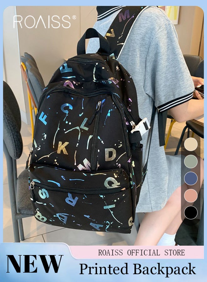 Unisex Multifunctional Backpack Large Capacity with Multiple Pockets for Organized Storage Scientifically Divided Compartments Trendy and Stylish Letter Print Suitable for Work School or Short Trips