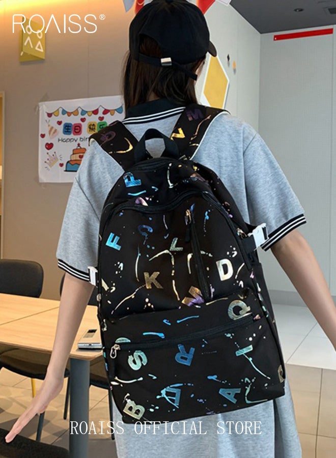 Unisex Multifunctional Backpack Large Capacity with Multiple Pockets for Organized Storage Scientifically Divided Compartments Trendy and Stylish Letter Print Suitable for Work School or Short Trips