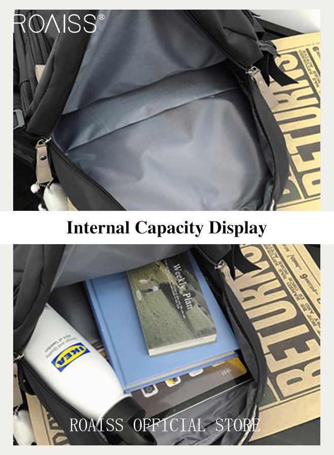 Unisex Multifunctional Backpack Large Capacity with Multiple Pockets for Organized Storage Scientifically Divided Compartments Trendy and Stylish Letter Print Suitable for Work School or Short Trips