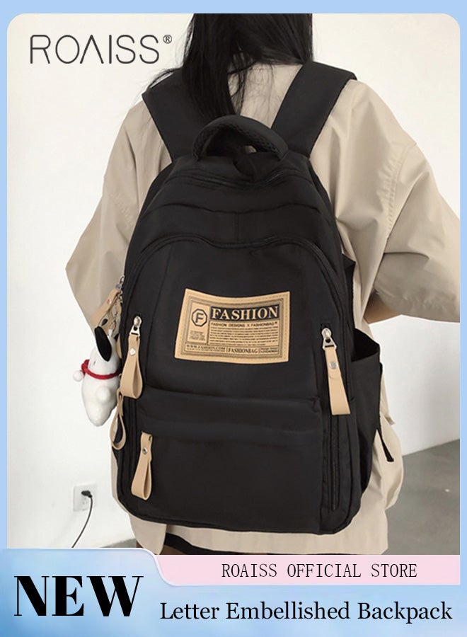 Unisex Multifunctional Backpack Large Capacity with Multiple Pockets for Organized Storage Scientifically Divided Compartments Trendy and Stylish Letter Print Suitable for Work School or Short Trips