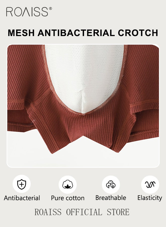 2 Pack Lettering Boxer Briefs Mens Trunks Underwear Cotton Boxer Briefs Short Leg Comfortable Underpants