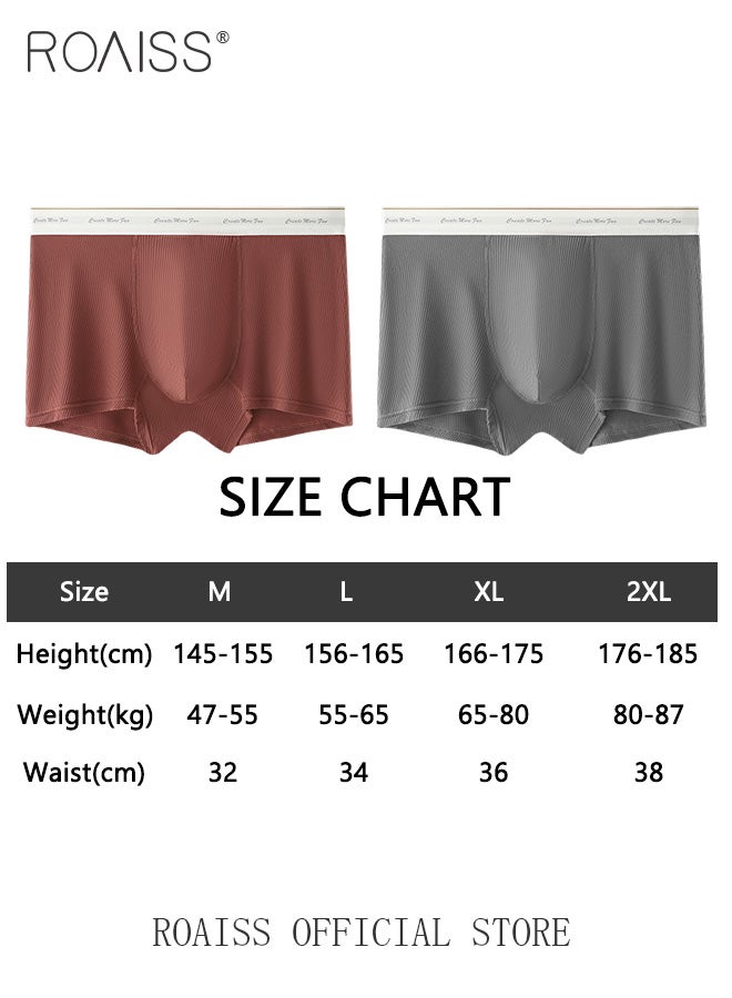 2 Pack Lettering Boxer Briefs Mens Trunks Underwear Cotton Boxer Briefs Short Leg Comfortable Underpants