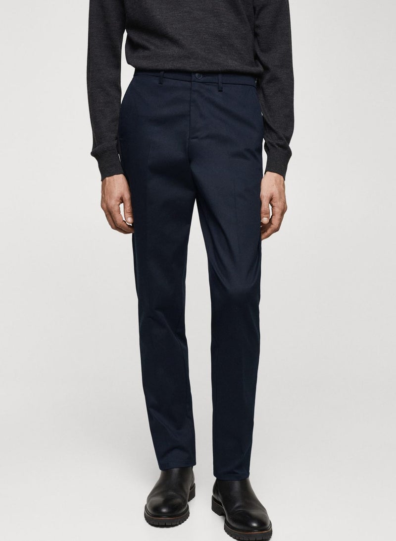 Slim Fit Pleated Trousers