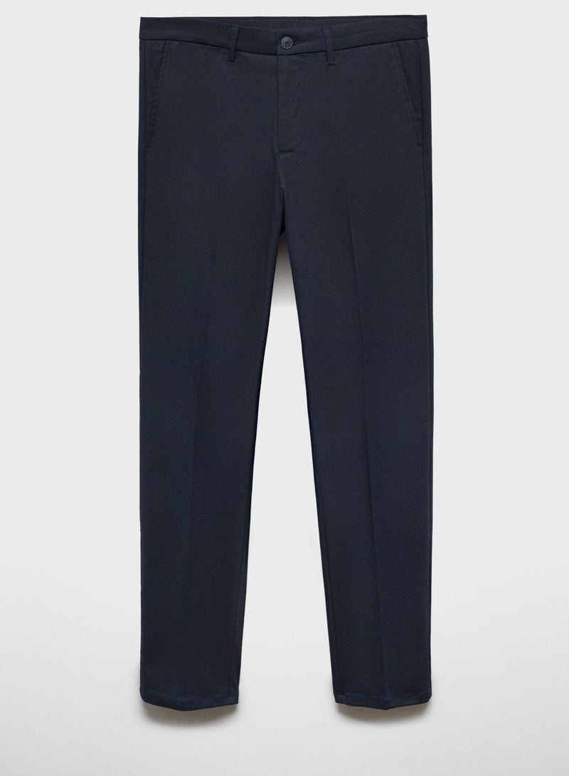 Slim Fit Pleated Trousers