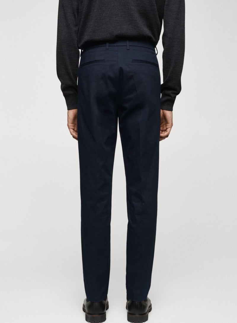 Slim Fit Pleated Trousers