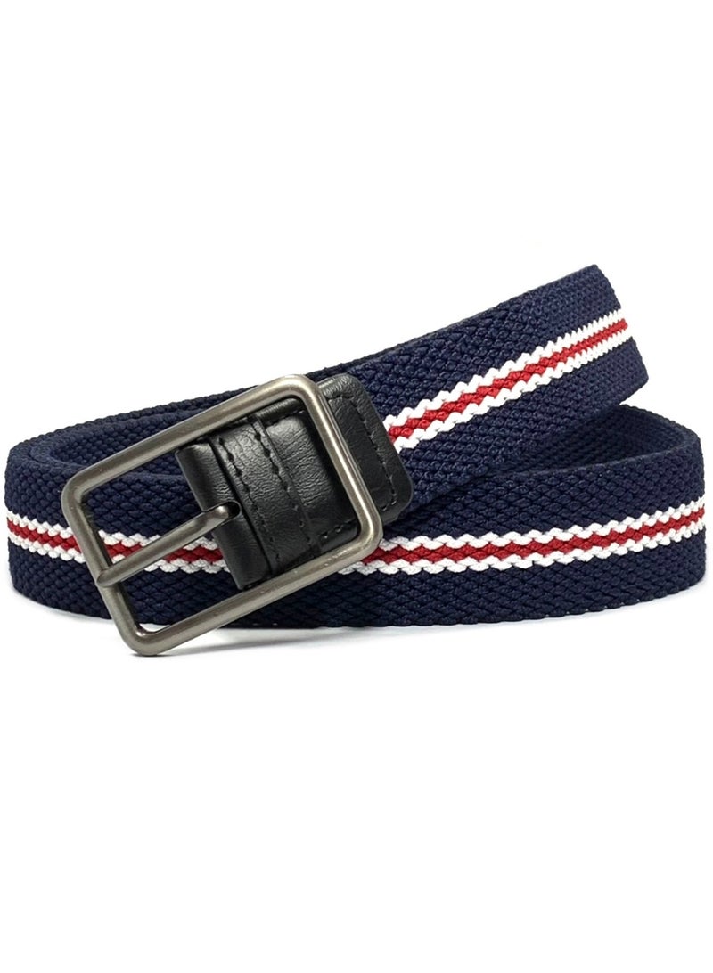 Classic Milano® Braided Canvas Woven Elastic Stretch Belt for Men/Women/Junior with Multicolored Belt men Enclosed in an Elegant Gift Box by Milano Leather