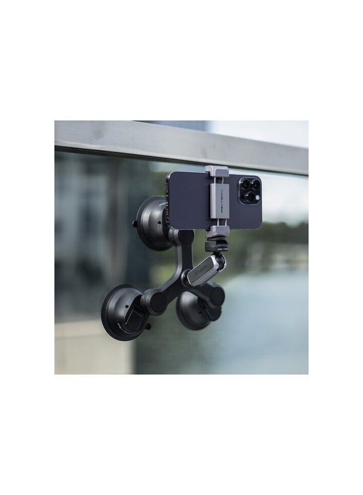 3 Arm Suction Mount With Caps Lock Ball Head And 3 Prong Mount