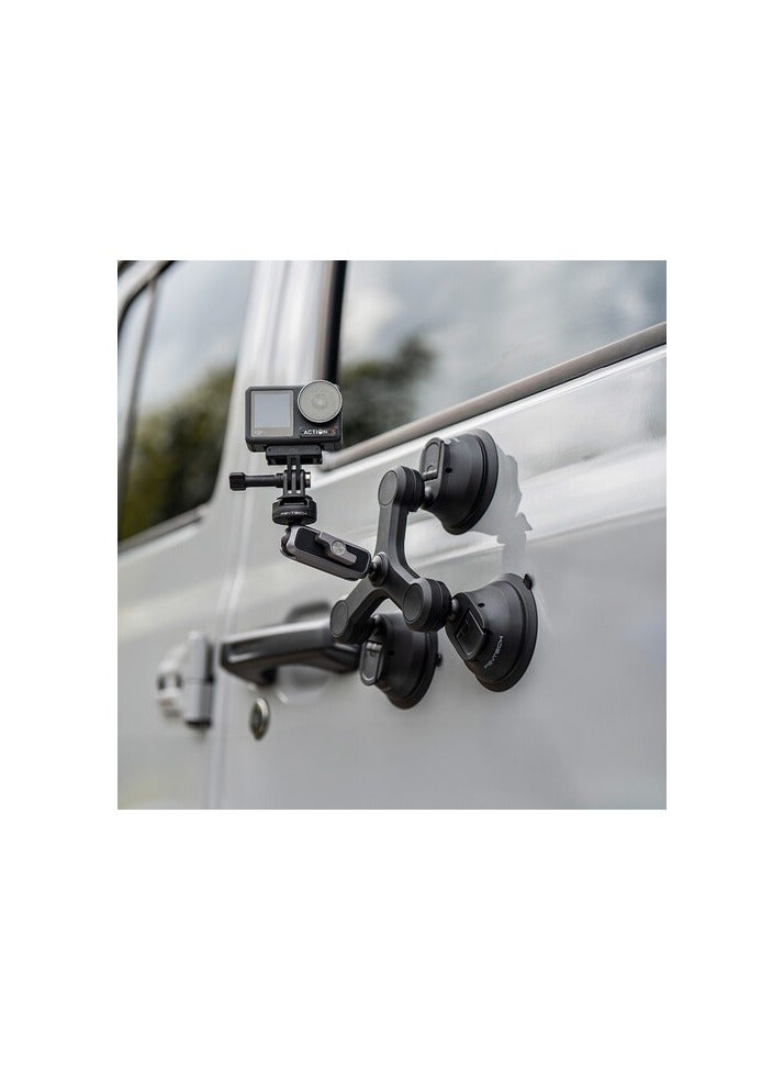 3 Arm Suction Mount With Caps Lock Ball Head And 3 Prong Mount