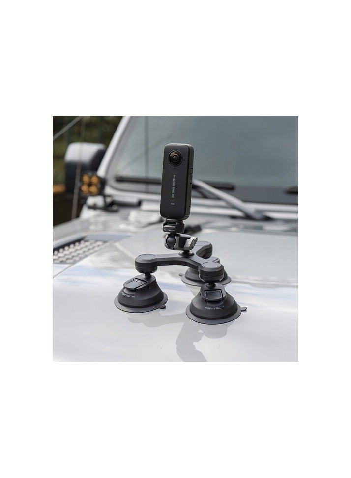 3 Arm Suction Mount With Caps Lock Ball Head And 3 Prong Mount