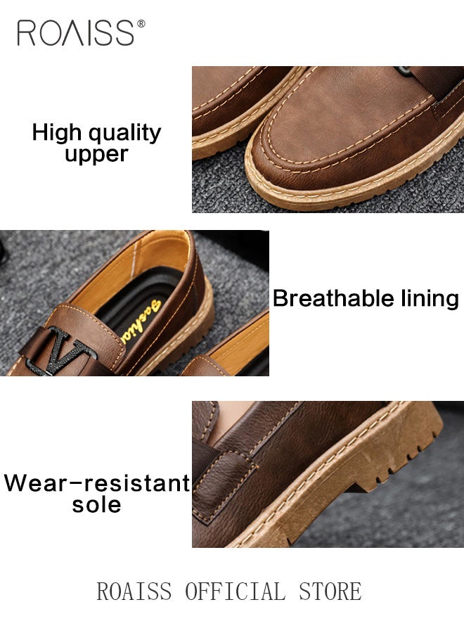 Men Classic Loafers Timeless Solid Color Design Versatile and Fashionable Rubber Outsole for Slip Resistance and Durability Slip On Design for Comfort and Breathability Men Business Casual Shoes