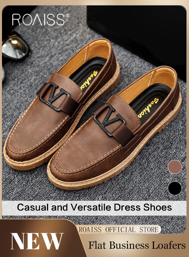 Men Classic Loafers Timeless Solid Color Design Versatile and Fashionable Rubber Outsole for Slip Resistance and Durability Slip On Design for Comfort and Breathability Men Business Casual Shoes