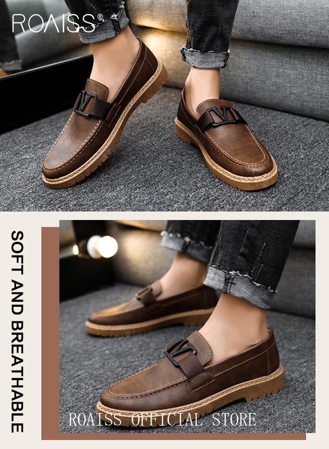 Men Classic Loafers Timeless Solid Color Design Versatile and Fashionable Rubber Outsole for Slip Resistance and Durability Slip On Design for Comfort and Breathability Men Business Casual Shoes