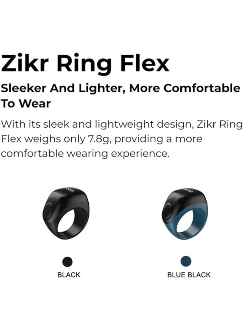 Smart Tasbih Zikr Ring Flex F01 Plastic Version 3 Sizes Muslim Prayer Prayer timing reminder OLED display Tasbih Counter Smart Ring Green