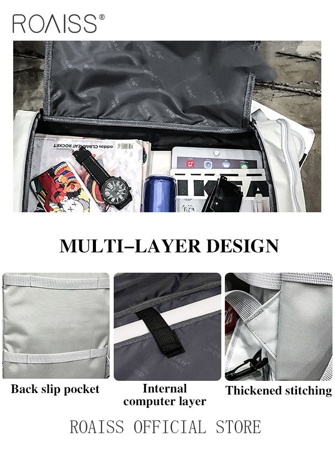 Unisex Multifunctional Backpack Large Capacity Sketching Bag for Art Supplies or Skateboard Storage Features Letter Print and Versatile Solid Color Design Suitable for Work School and Travel Purposes
