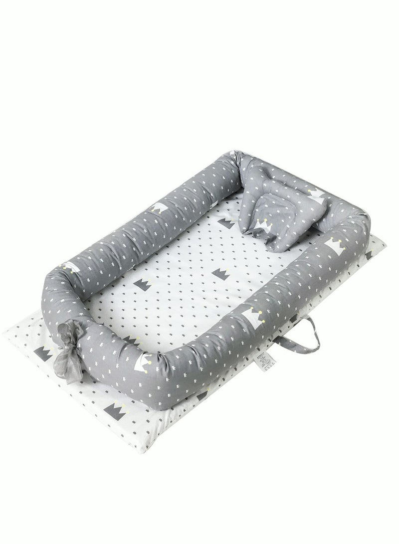 Portable Anti-Pressure Crib Foldable Baby Nest Baby Bassinet for Bed Baby Lounger Breathable & Cotton Co-Sleeping Baby Bed Portable Crib for Napping and Traveling