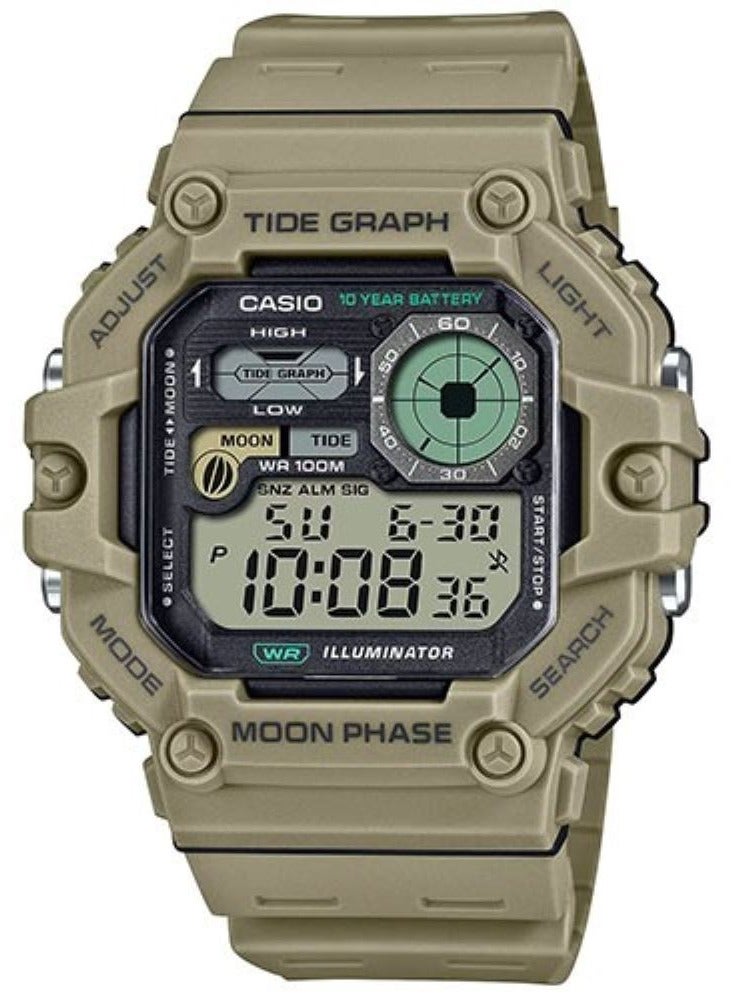 Casio Standard Digital Graph Moon Phase Resin Strap Quartz WS-1700H-5AV Men's Watch