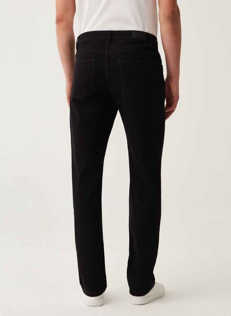 OVS Regular-Fit Jeans With Cross-Hatch Weave