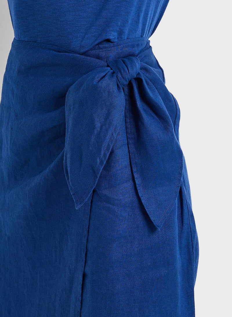 Front Knot Midi Skirt