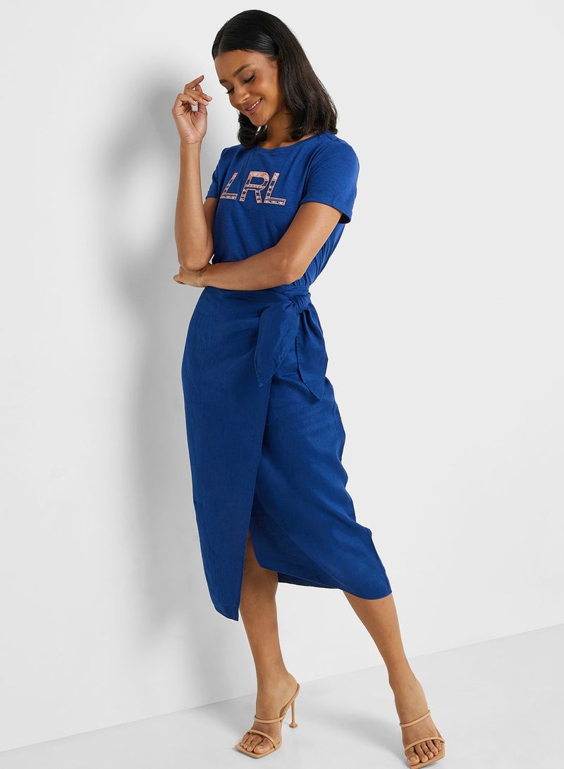 Front Knot Midi Skirt