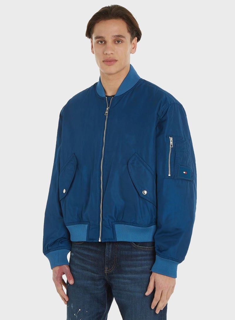 Zip Through Bomber Jacket