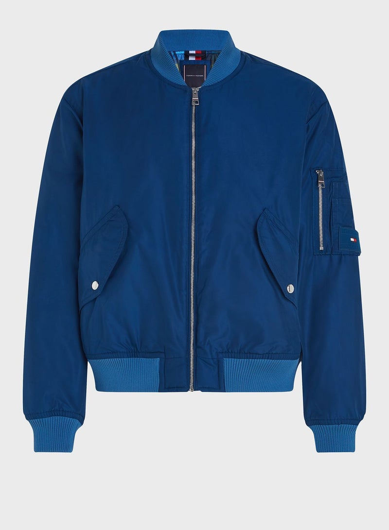 Zip Through Bomber Jacket