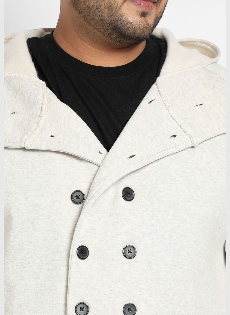 Solid Hooded Neck Long Sleeve Jacket