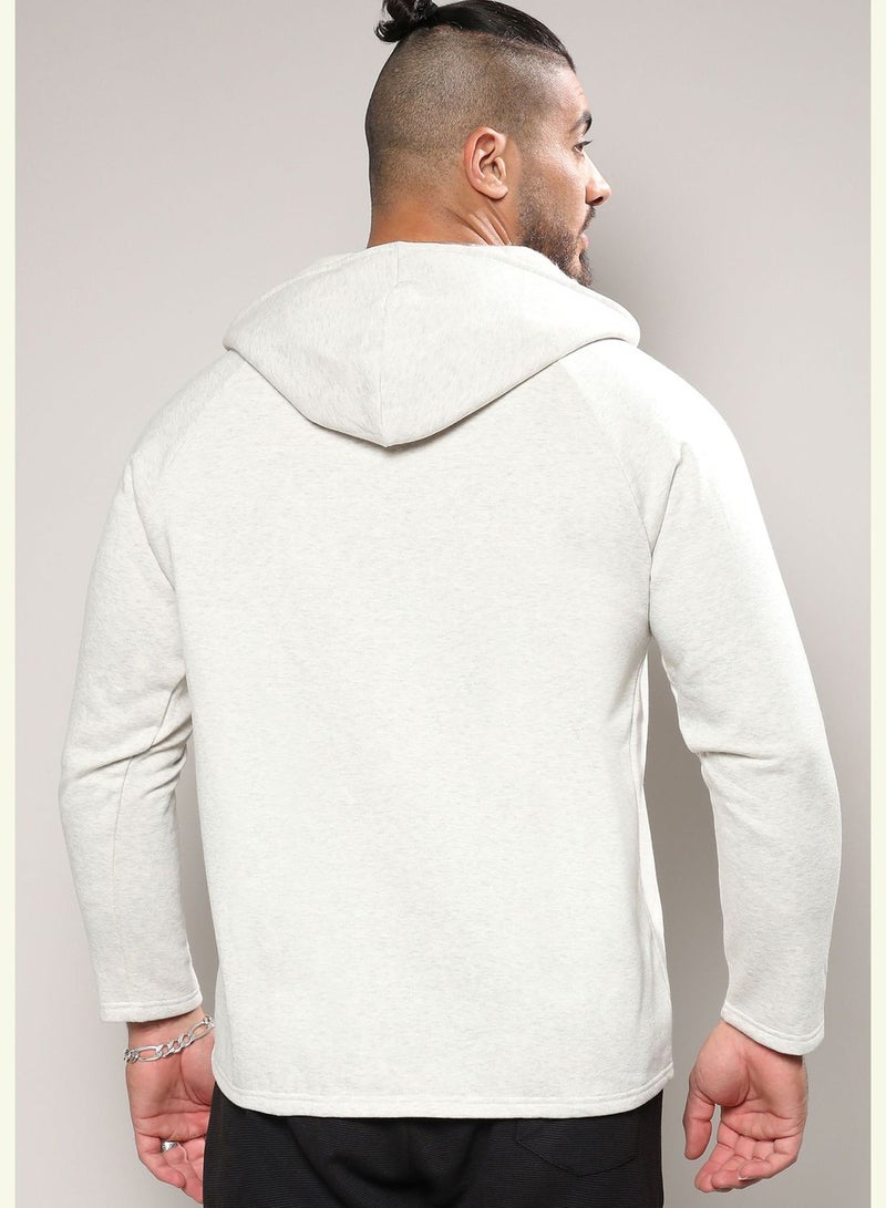 Solid Hooded Neck Long Sleeve Jacket