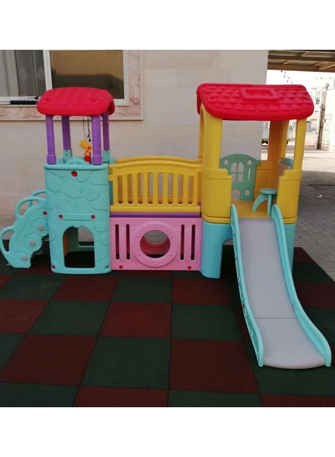 Eco-friendly Children Playhouses Plastic Slide Combination Colorful Indoor Playground Equipment