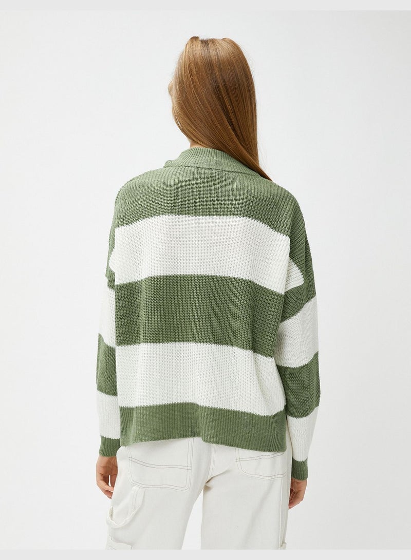 Ribbed Long Sleeve Crew Neck Sweater