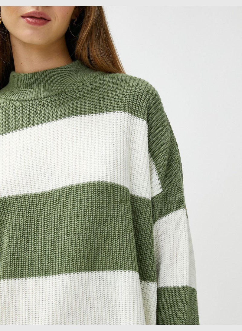 Ribbed Long Sleeve Crew Neck Sweater