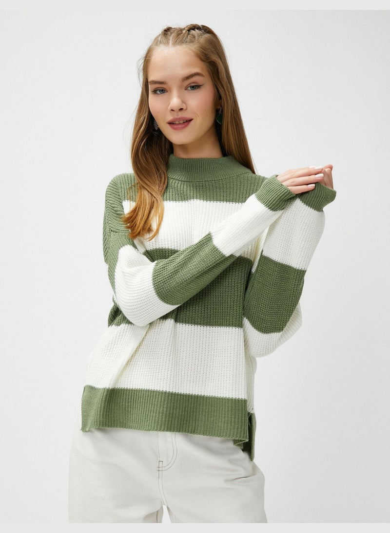 Ribbed Long Sleeve Crew Neck Sweater