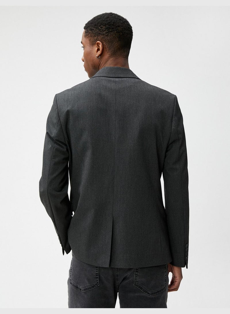 Blazer Jacket Button Detailed Slim Fit