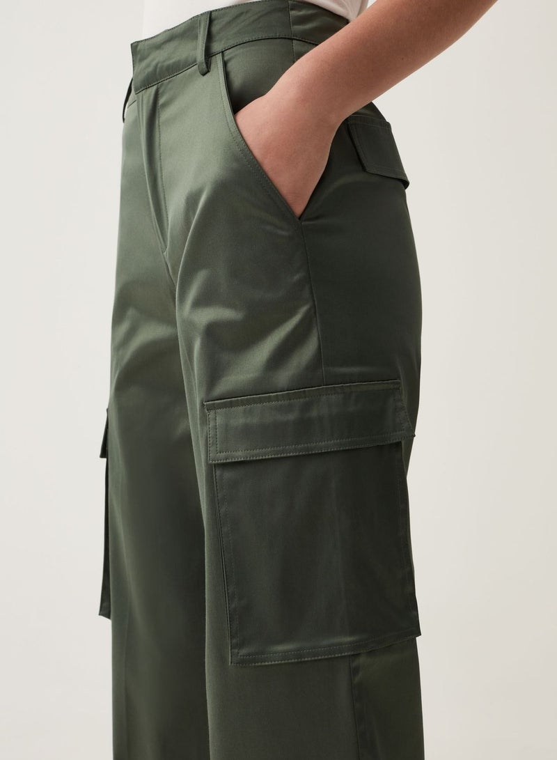 OVS Cargo Trousers In Satin