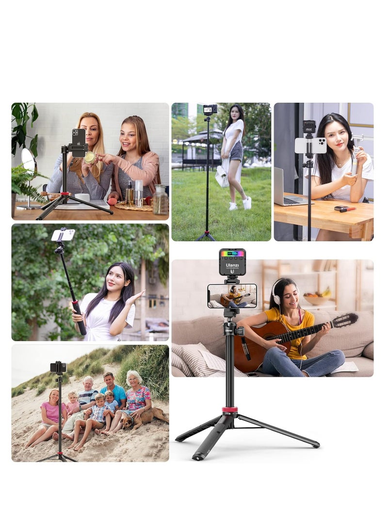 ULANZI MT 44 Portable Tripod Handheld w Ball Head Extendable Phone Camera Tripod W Cold Shoe Travel Compact Lightweight Tripod For iPhone Smartphone Sony Canon Nikon Small Cameras