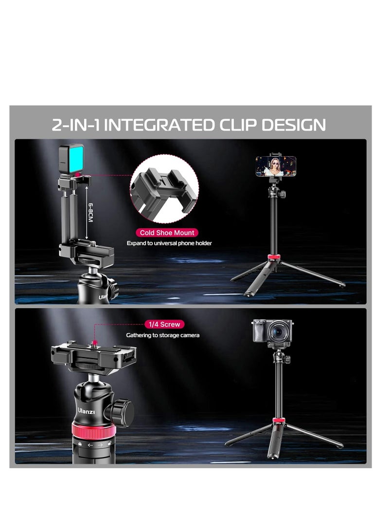 ULANZI MT 44 Portable Tripod Handheld w Ball Head Extendable Phone Camera Tripod W Cold Shoe Travel Compact Lightweight Tripod For iPhone Smartphone Sony Canon Nikon Small Cameras