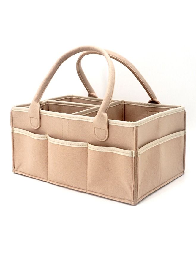 Portable Newborn Baby Diaper Organizer Basket Storage Bag Brown