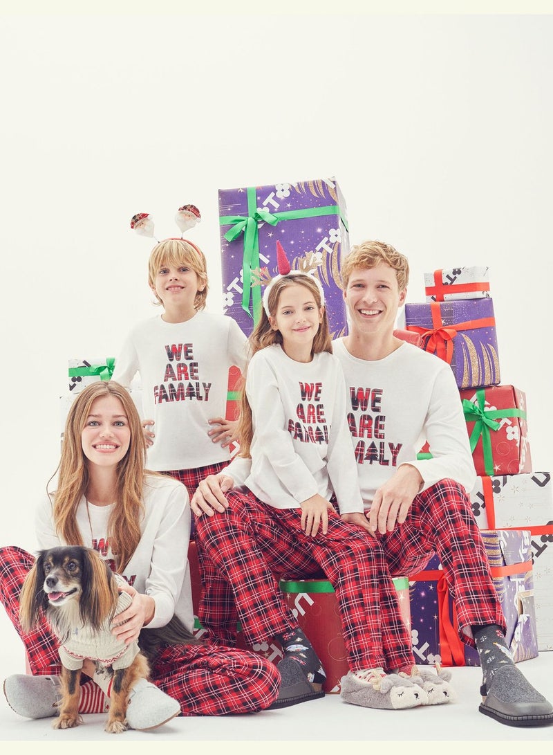 Christmas Themed Pajama Set Slogan Printed