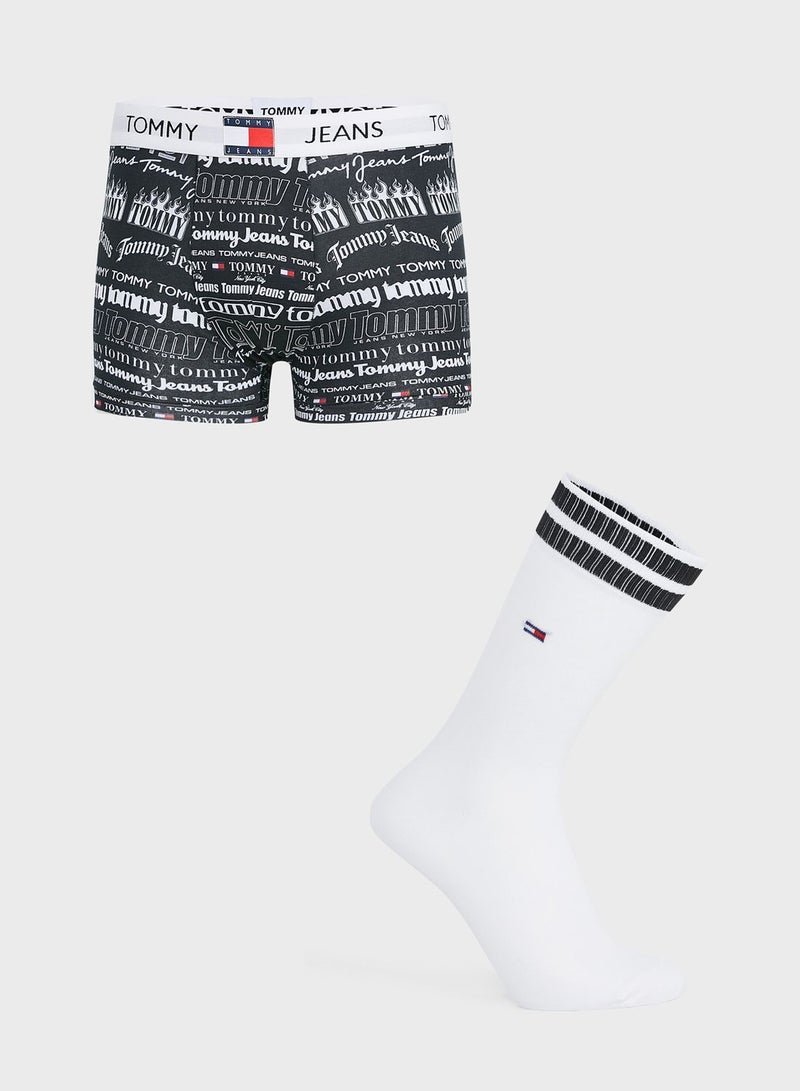 Printed Trunks & Socks Set